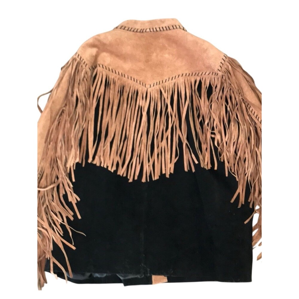 Vintage BOB MACKIE Suede Fringe western boho Jacket - Picture 12 of 16